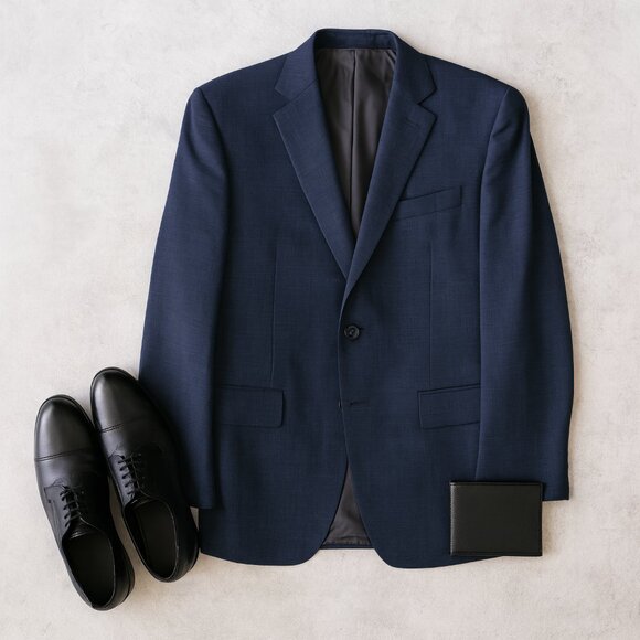 Lauren Ralph Lauren Wool Glen Plaid Blazer Dark Gray Men’s 42L Classic Heritage - Picture 2 of 9